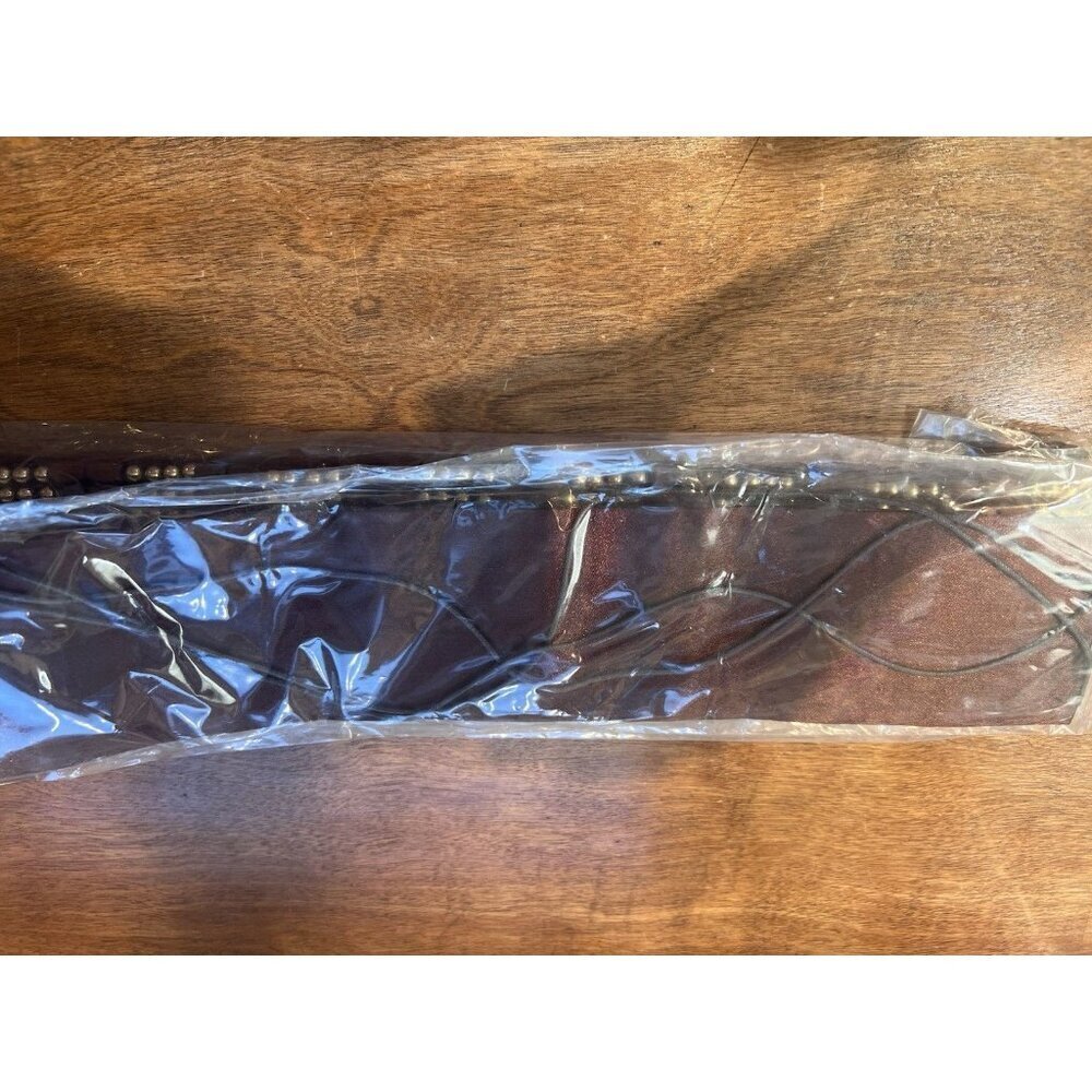 Raj Vintage Deadstock Y2K Brown Gold Beaded Boho Western One Size Belt NEW - Picture 9 of 9